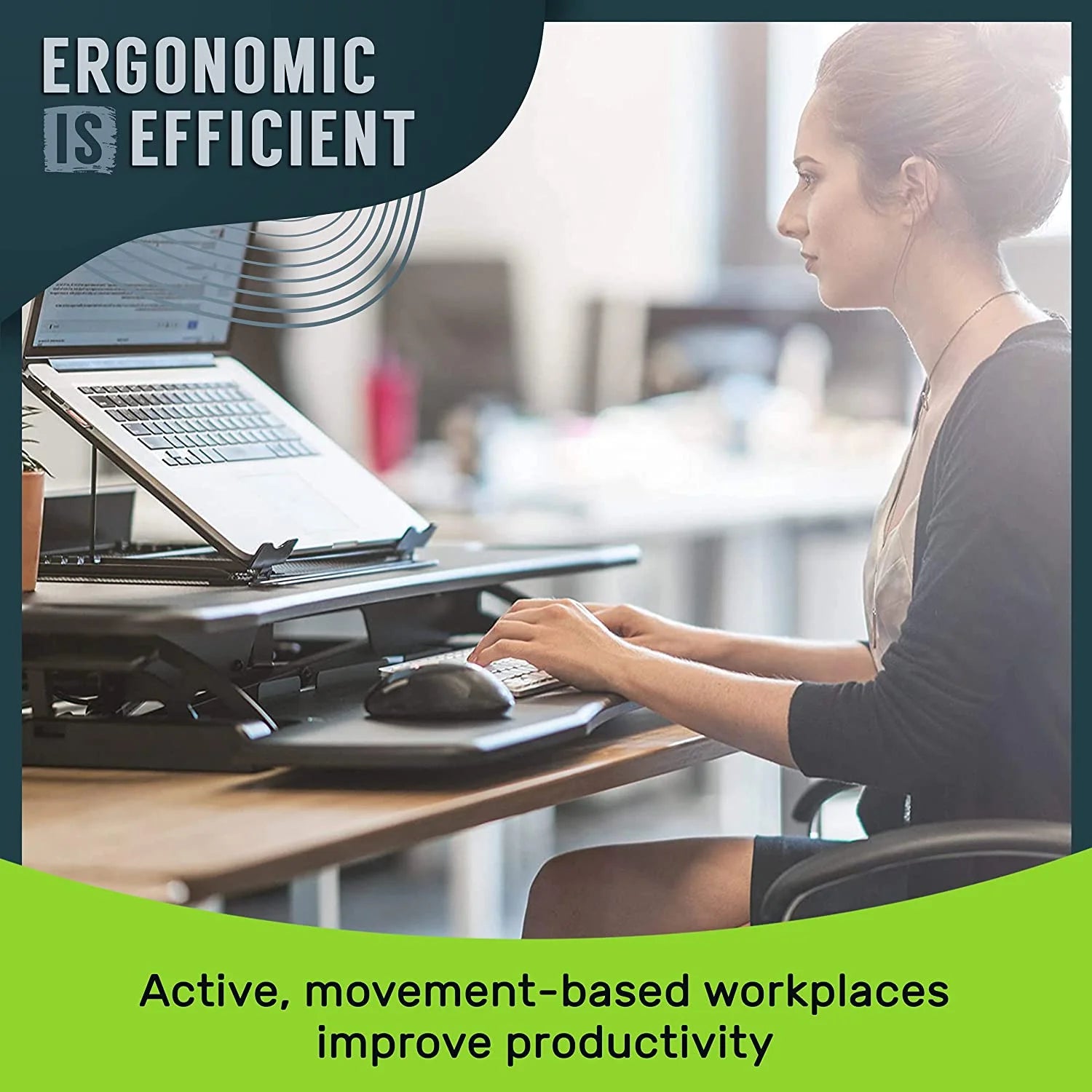 Black Standing 32" Wing Shaped Desktop Converter