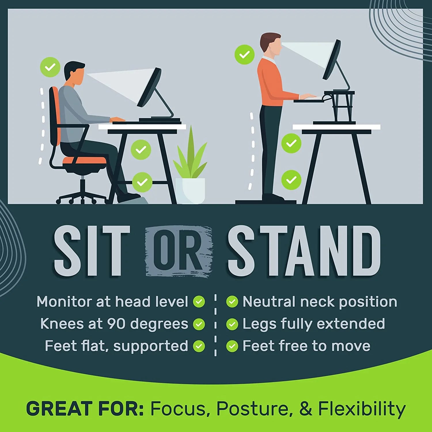 Black Standing 32" Wing Shaped Desktop Converter