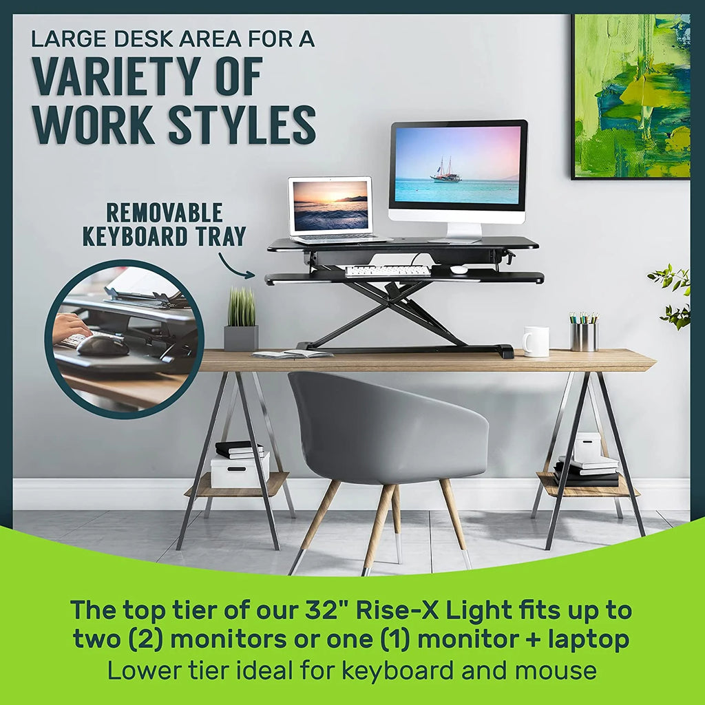 Black Standing 32" Wing Shaped Desktop Converter