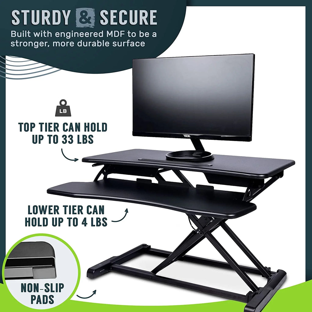 Black Standing 32" Wing Shaped Desktop Converter