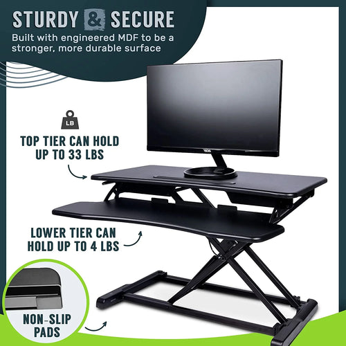 Black Standing 32" Wing Shaped Desktop Converter