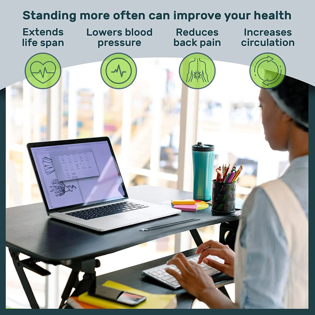 Black Standing 32" Wing Shaped Desktop Converter