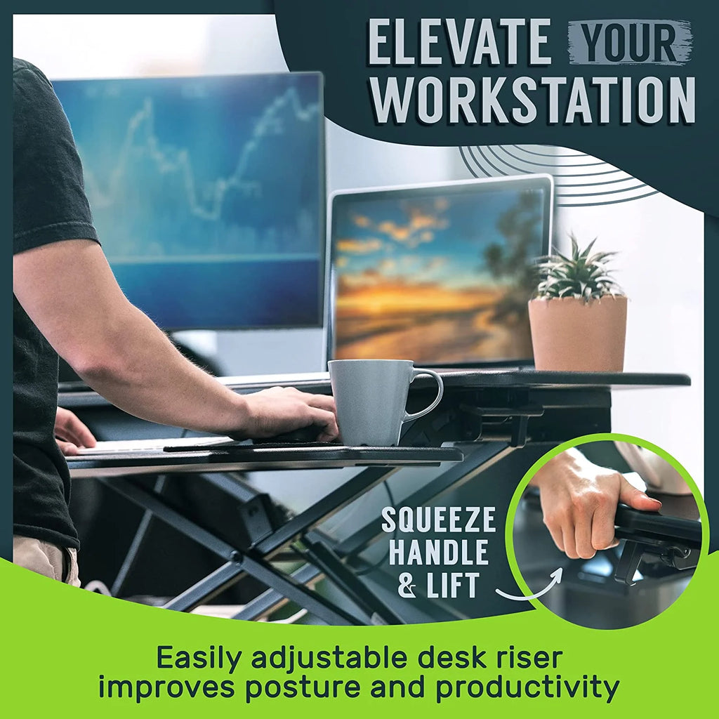 Black Standing 32" Wing Shaped Desktop Converter